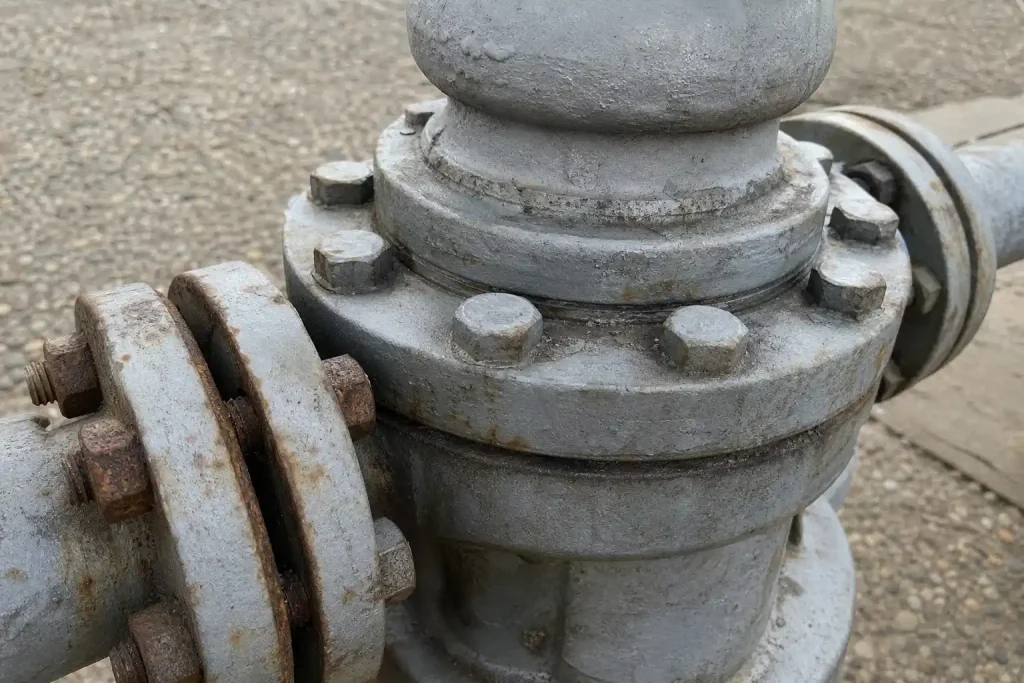Rostigt gasledningsventil av metall fotograferad på nära håll, relaterad till Meta drops out of a major clean energy pact ...